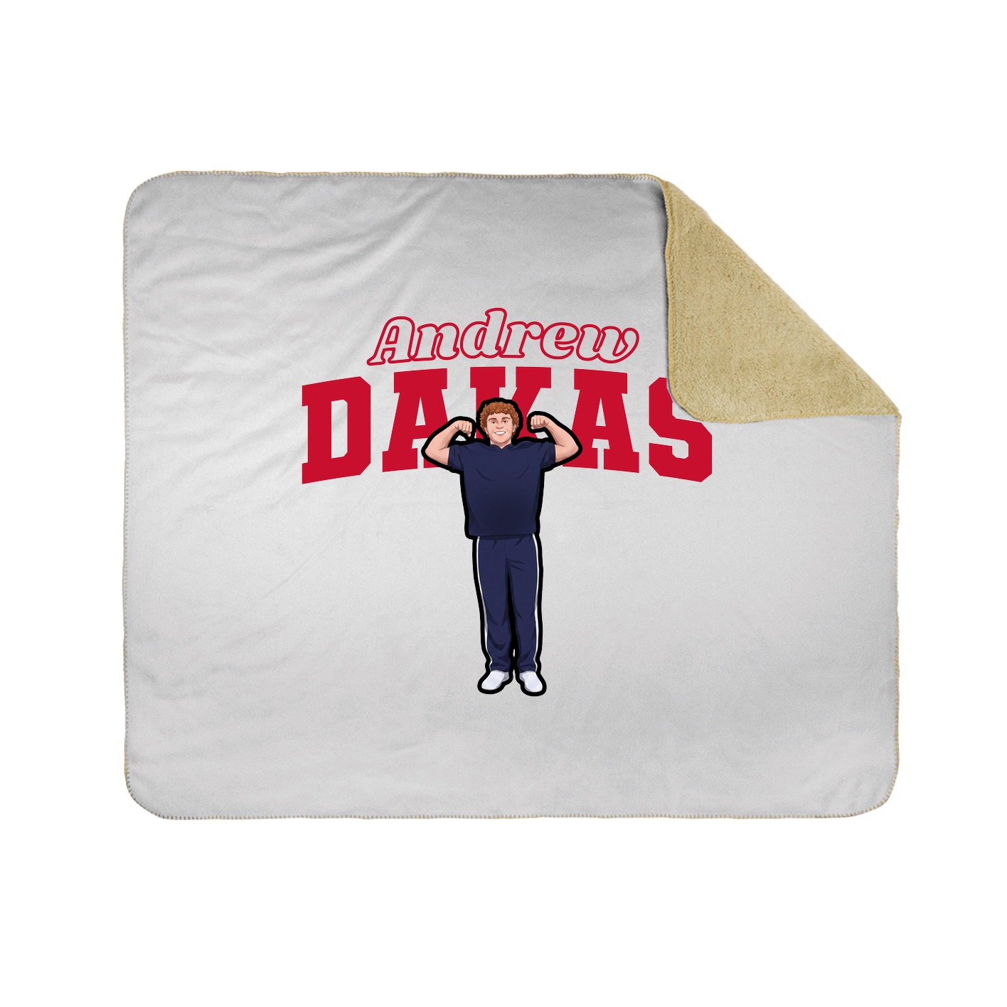 Throw Blanket — Name Arch in White