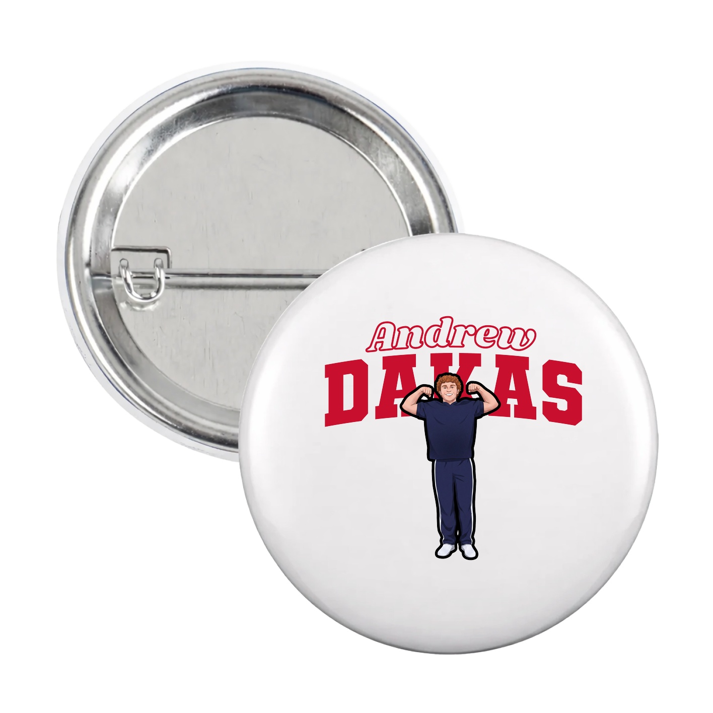 Game Day Button — Name Arch in White