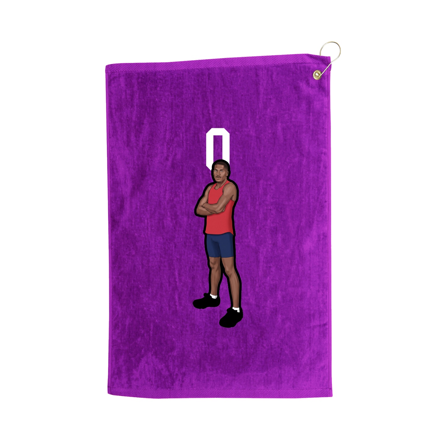Golf Towel — Number Top in Purple