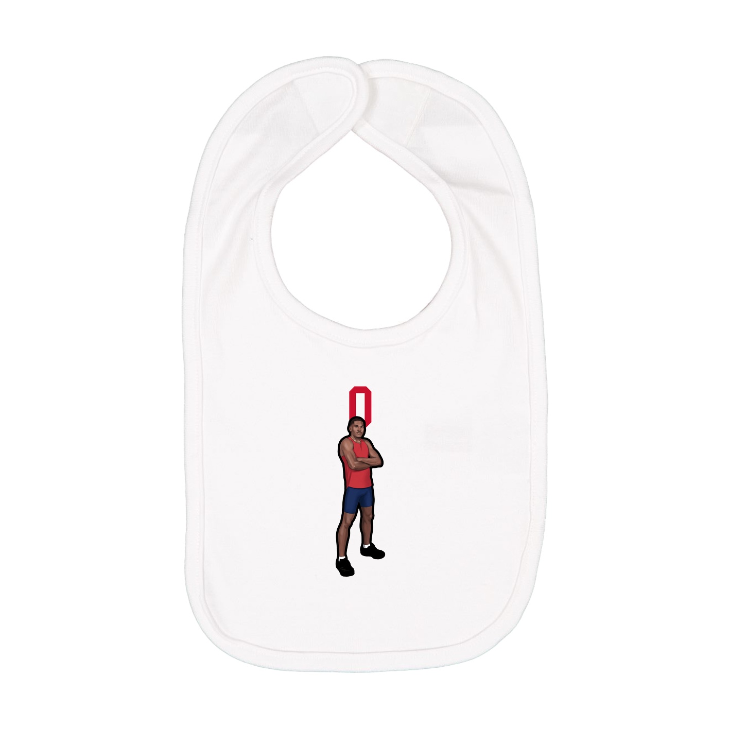 Infant Bib — Number Top in White