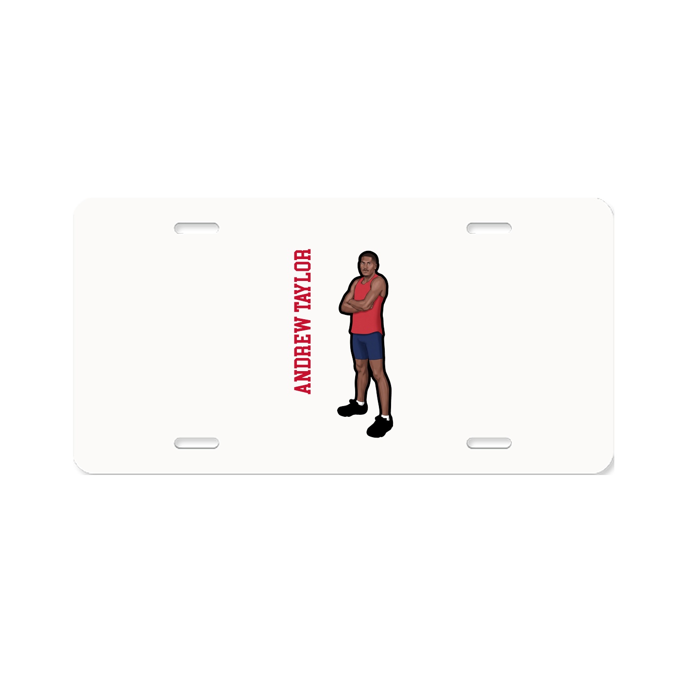 License Plate — Name Vertical in Classic