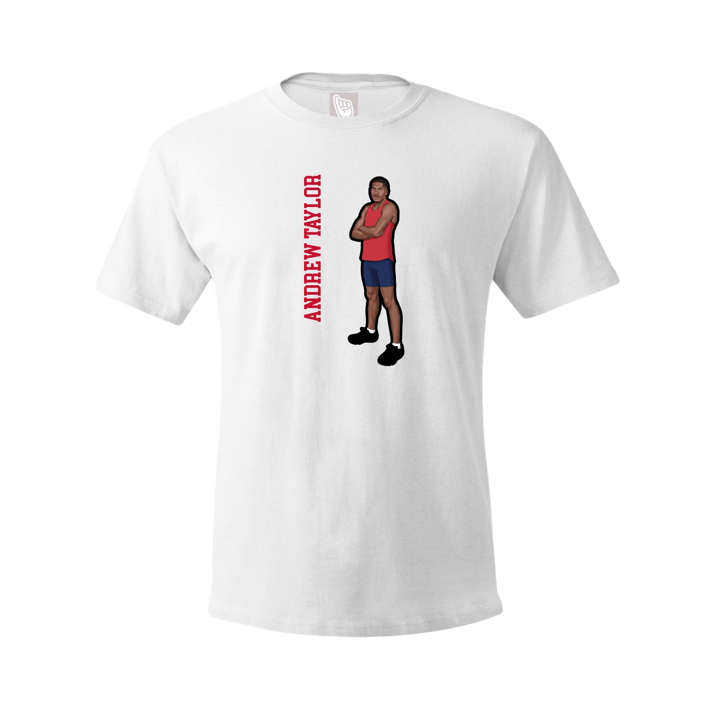Tee — Name Vertical in White