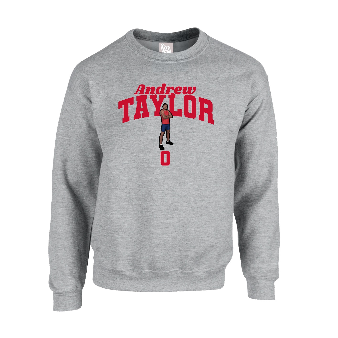 Fleece Crew — Signature Arch in Grey