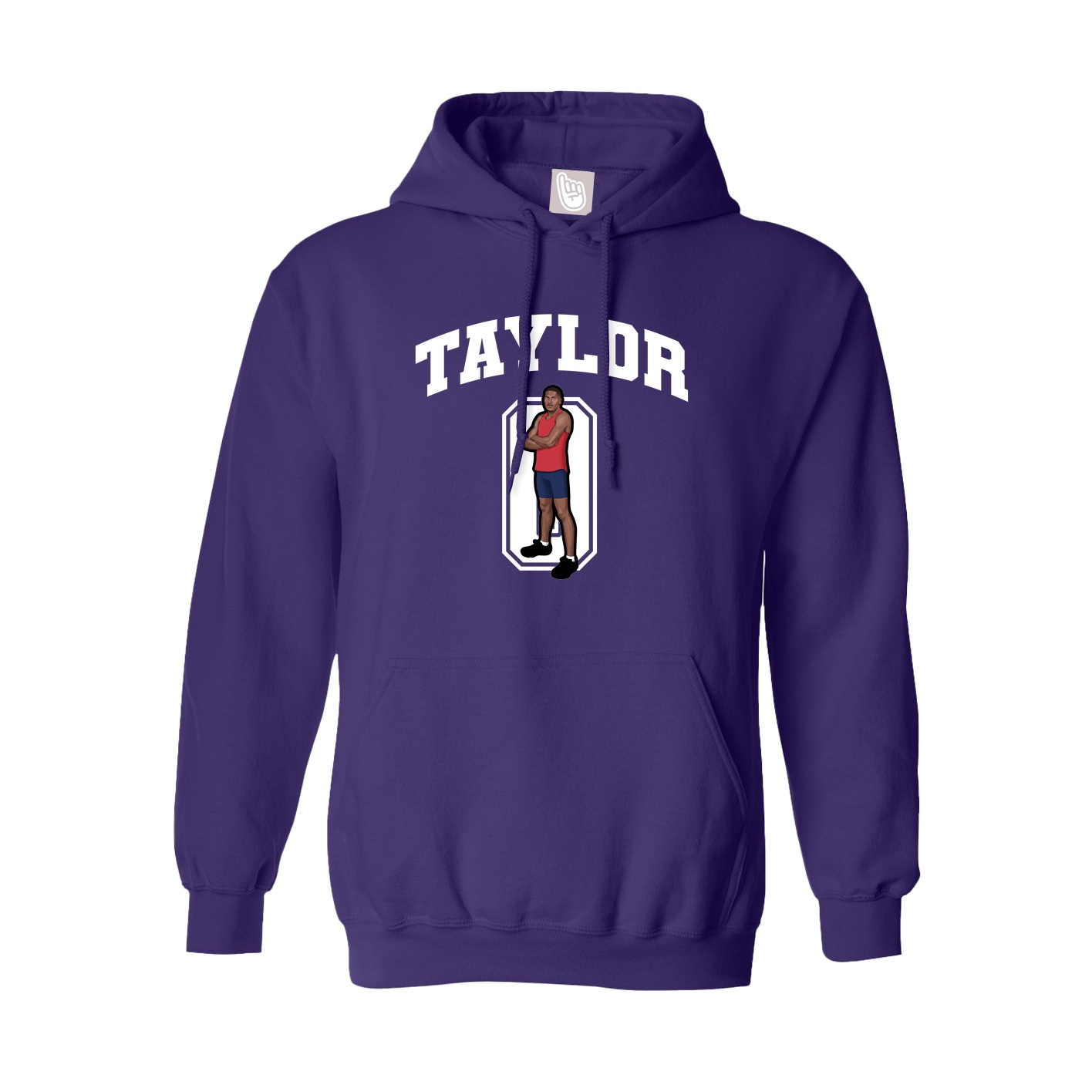 Youth Hoodie — Number in Purple