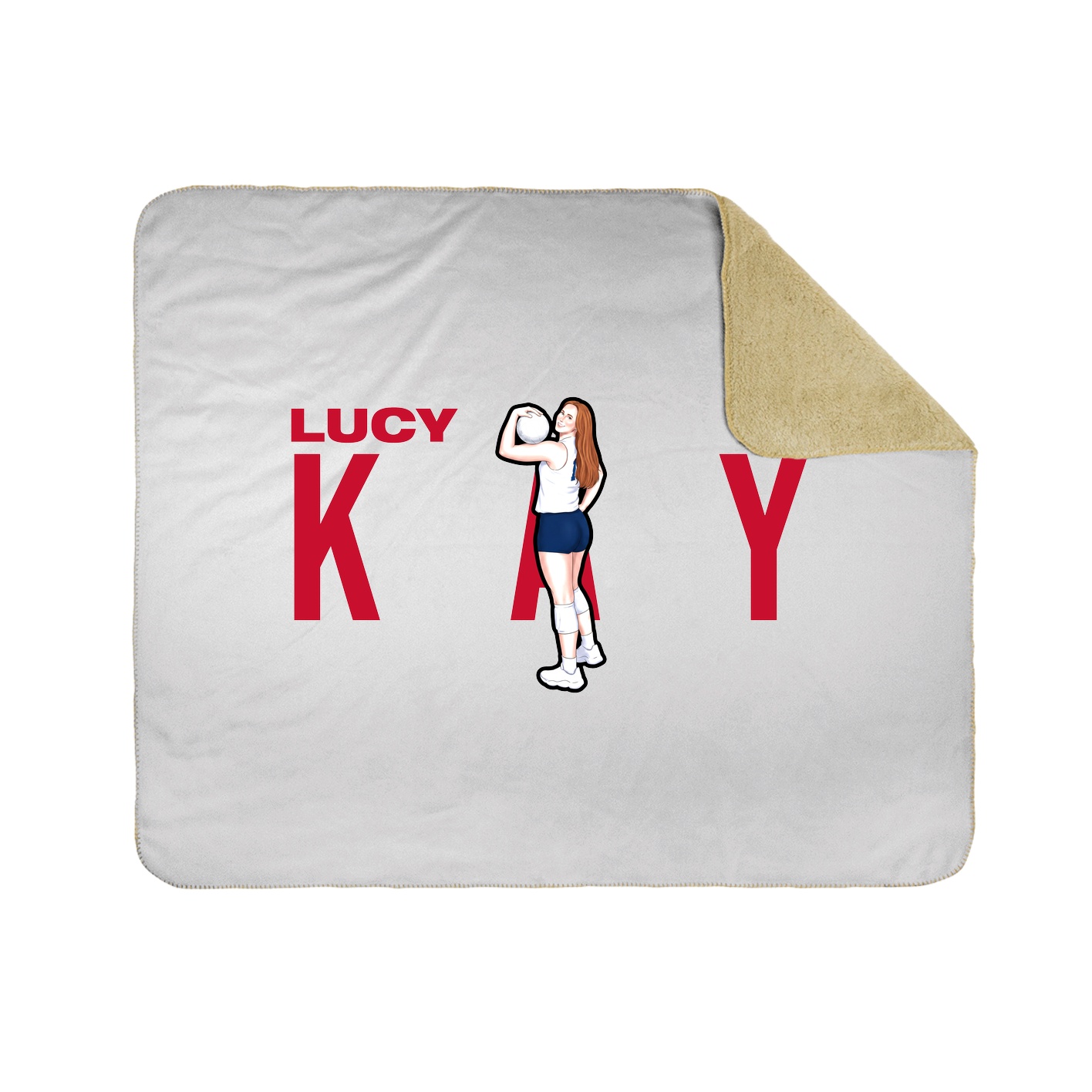 Throw Blanket — Player Name in White