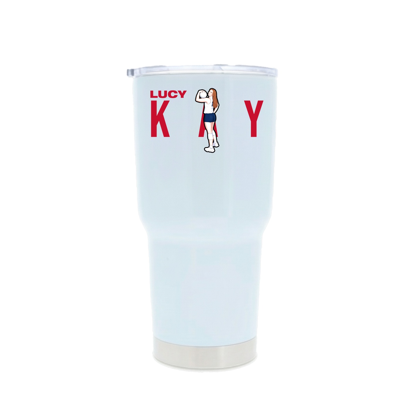 30oz Stainless Steel Tumbler — Player Name in White