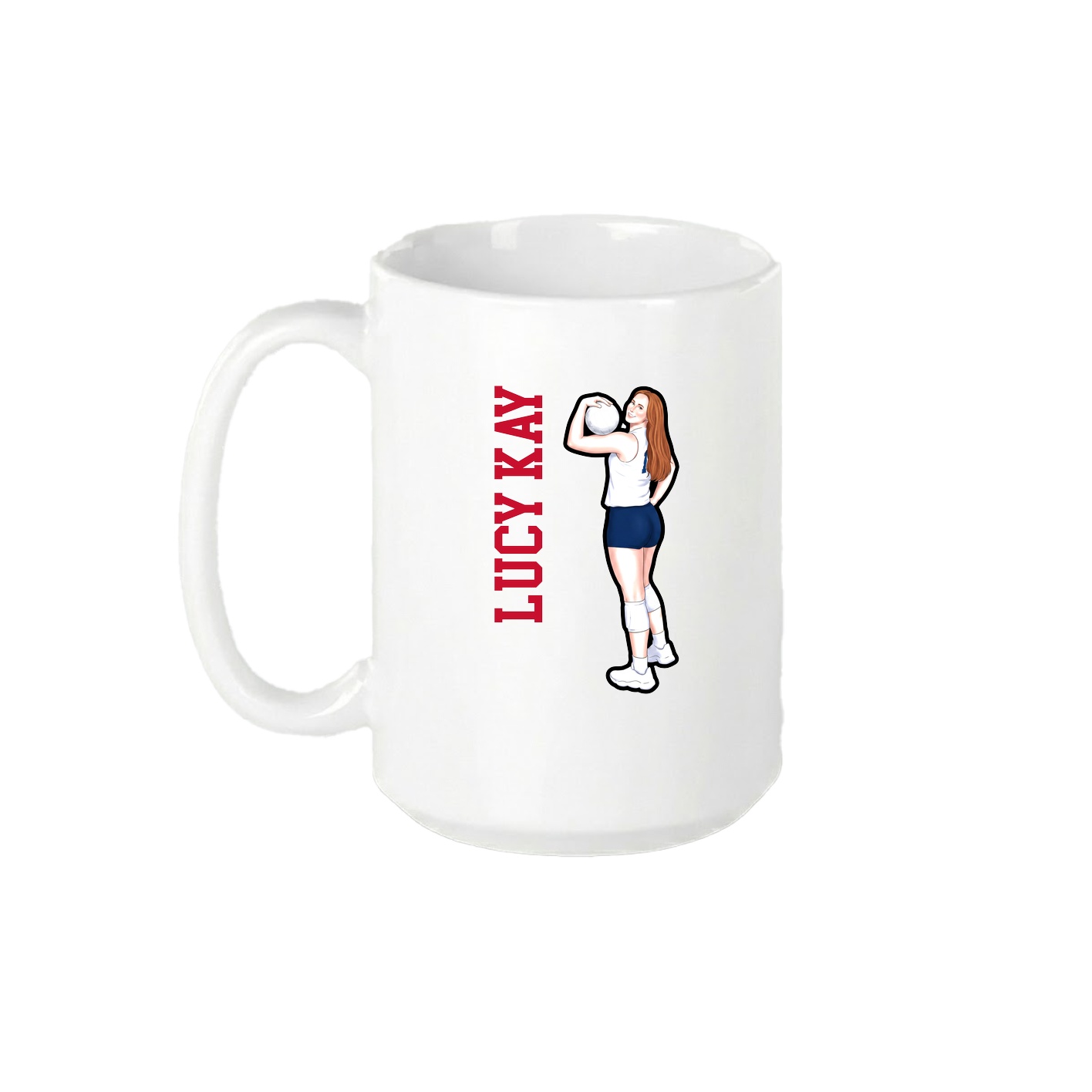 15oz Coffee Mug — Name Vertical in White