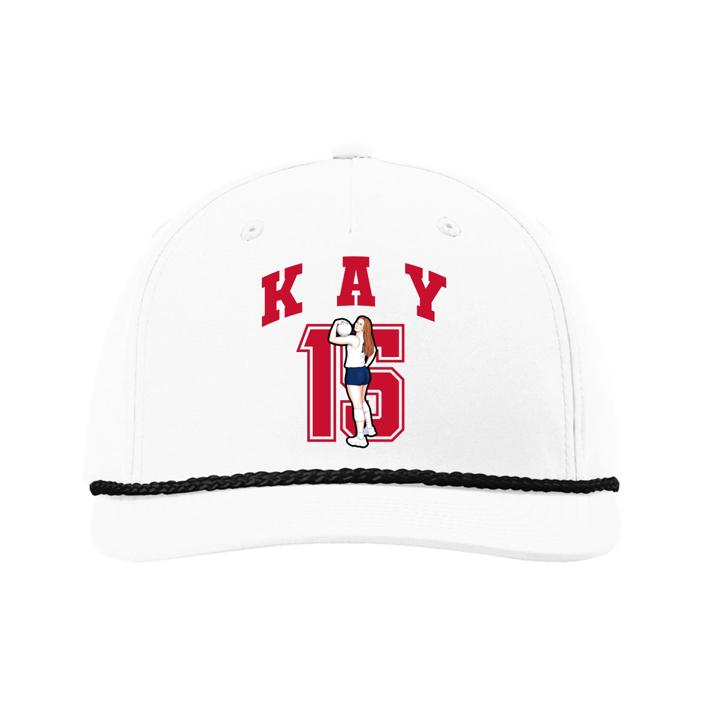Five-Panel Classic Rope Cap — Number in White