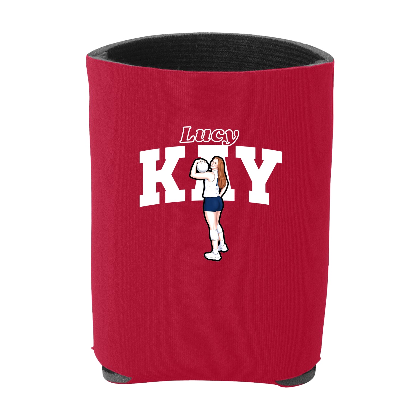 Can Holder — Name Arch in Red