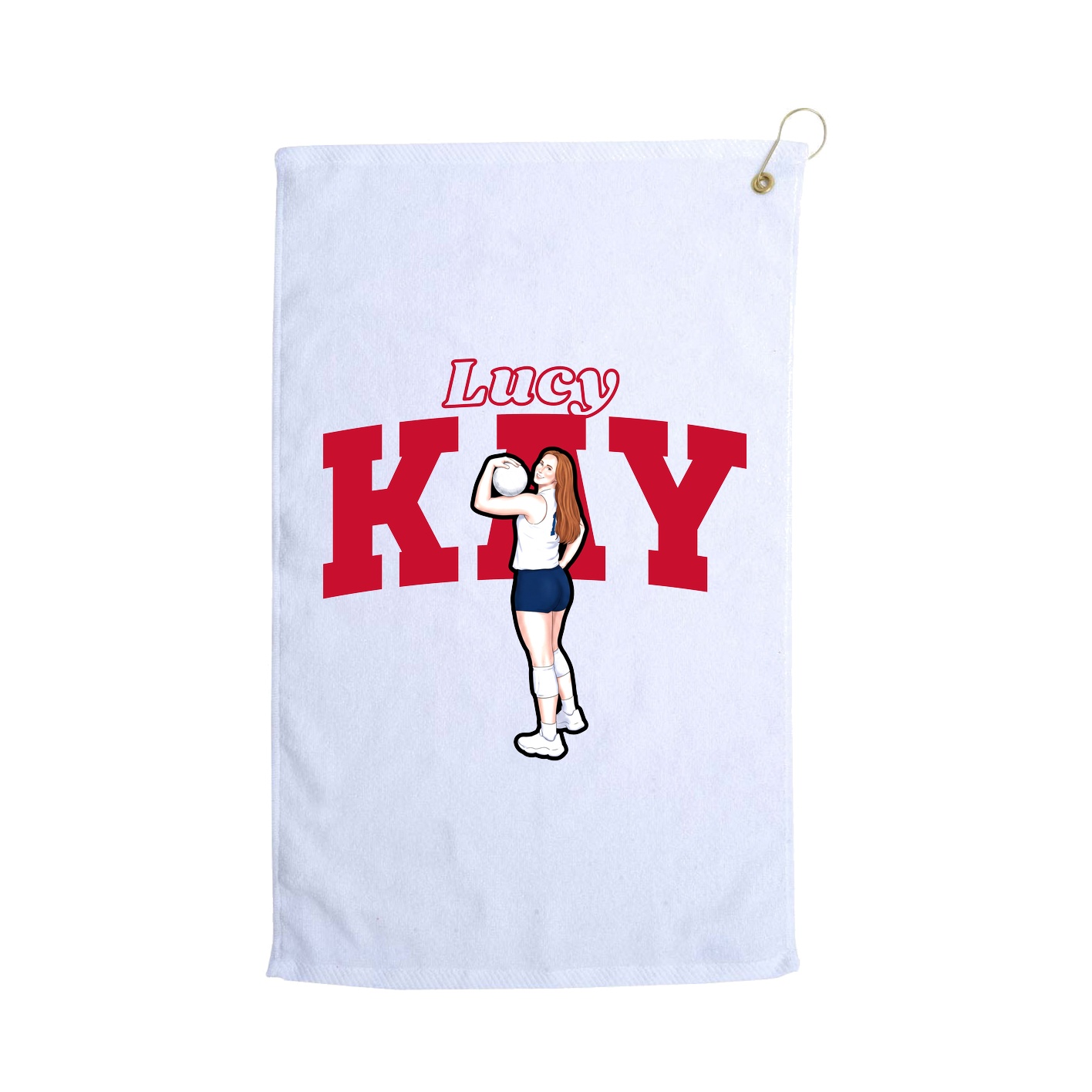 Golf Towel — Name Arch in White