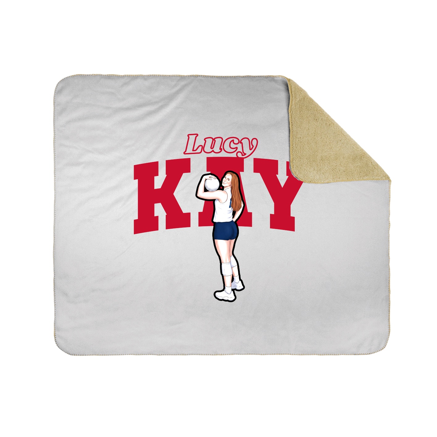 Throw Blanket — Name Arch in White
