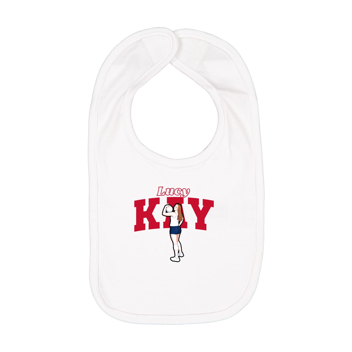 Infant Bib — Name Arch in White
