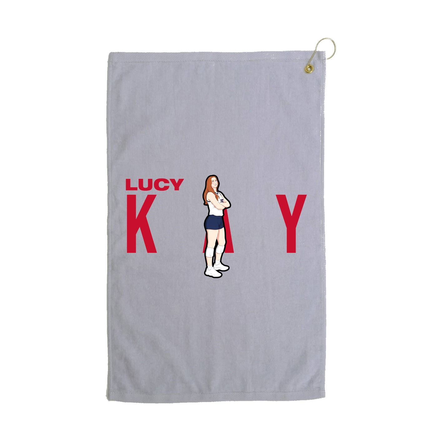 Golf Towel — Player Name in Grey
