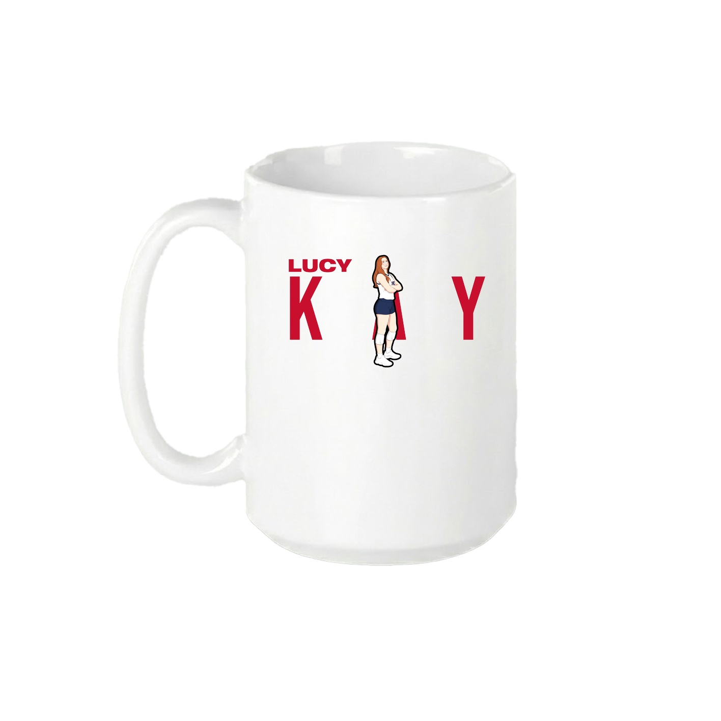 15oz Coffee Mug — Player Name in White