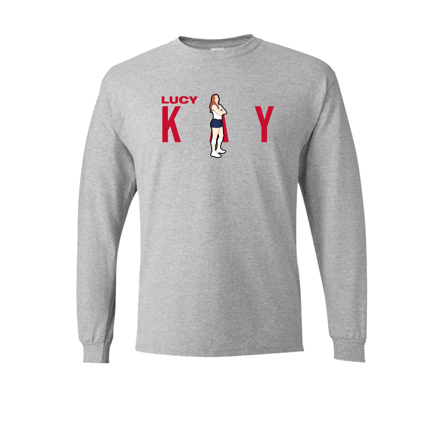 Long Sleeve Tee — Player Name in Grey