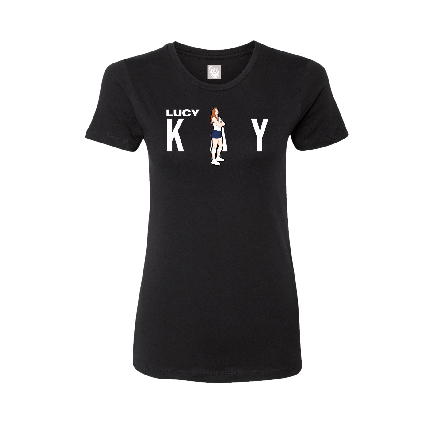 Fitted Women's Tee — Player Name in Black