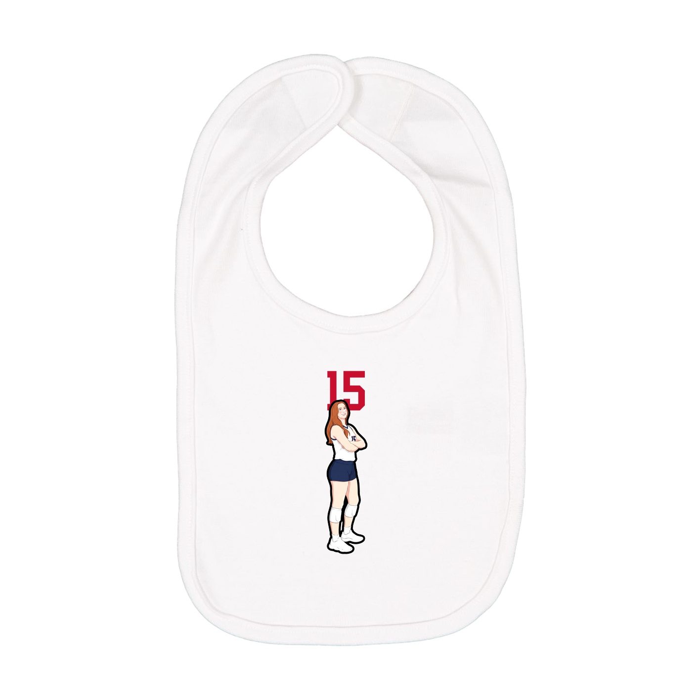 Infant Bib — Number Top in White