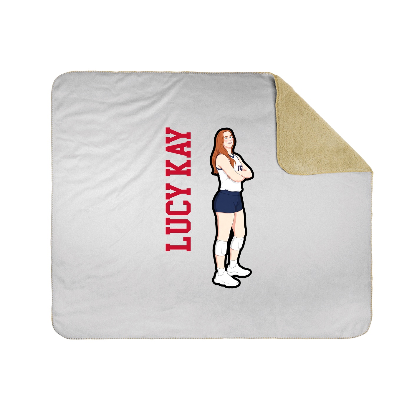 Throw Blanket — Name Vertical in White