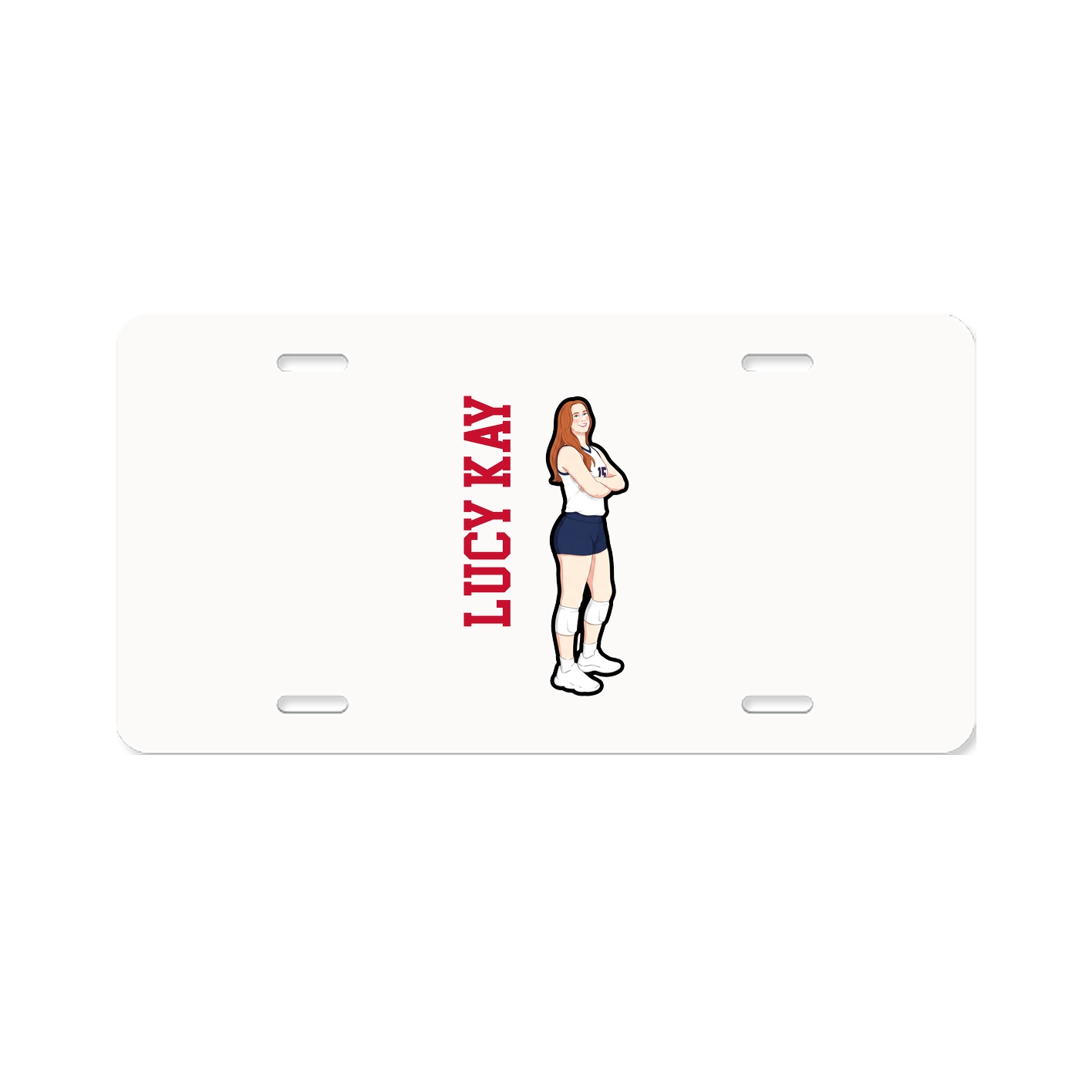 License Plate — Name Vertical in Classic
