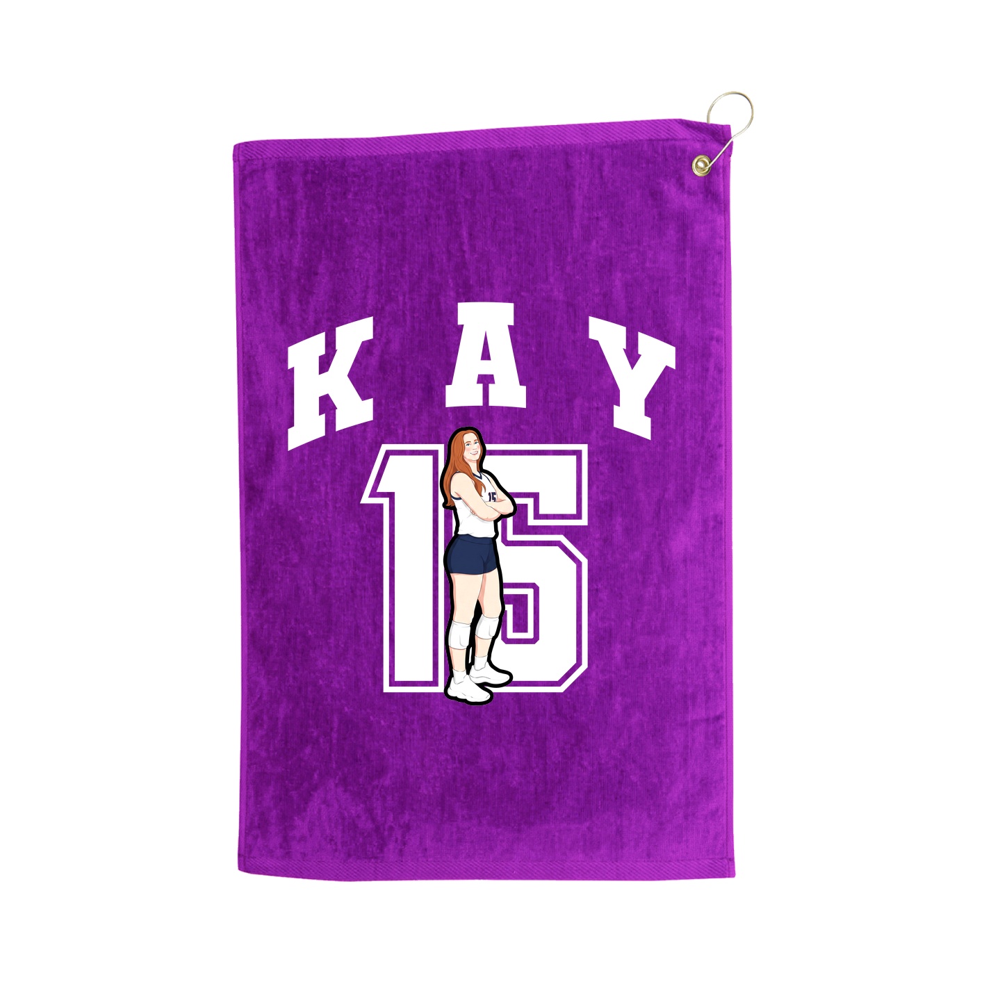 Golf Towel — Number in Purple