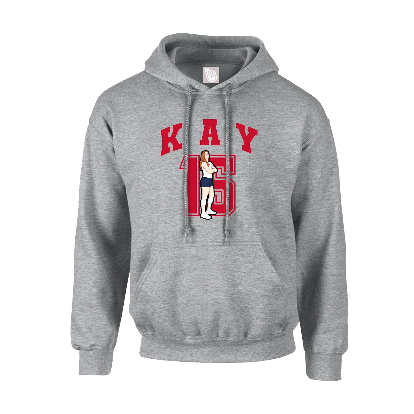 Hoodie — Number in Grey