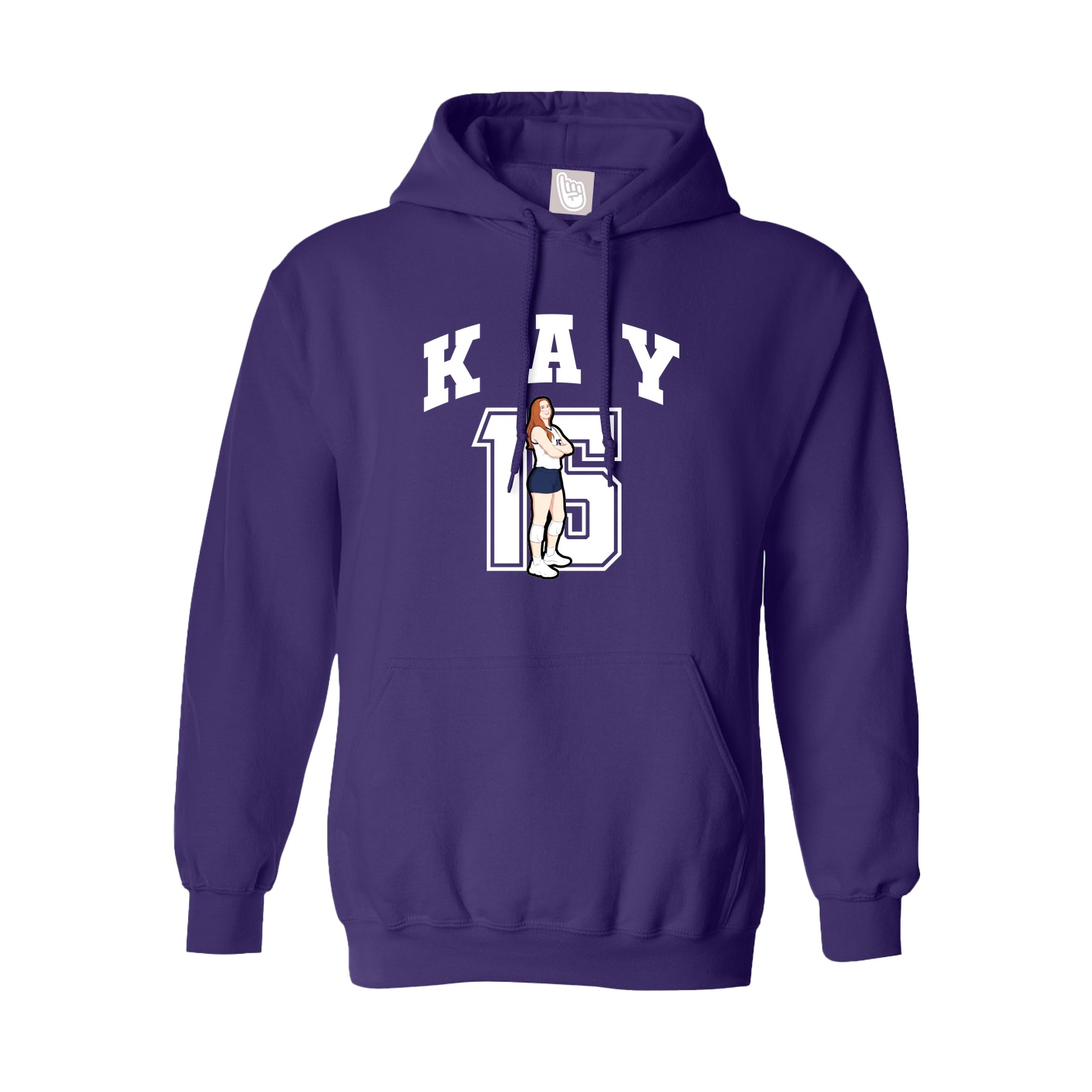 Youth Hoodie — Number in Purple
