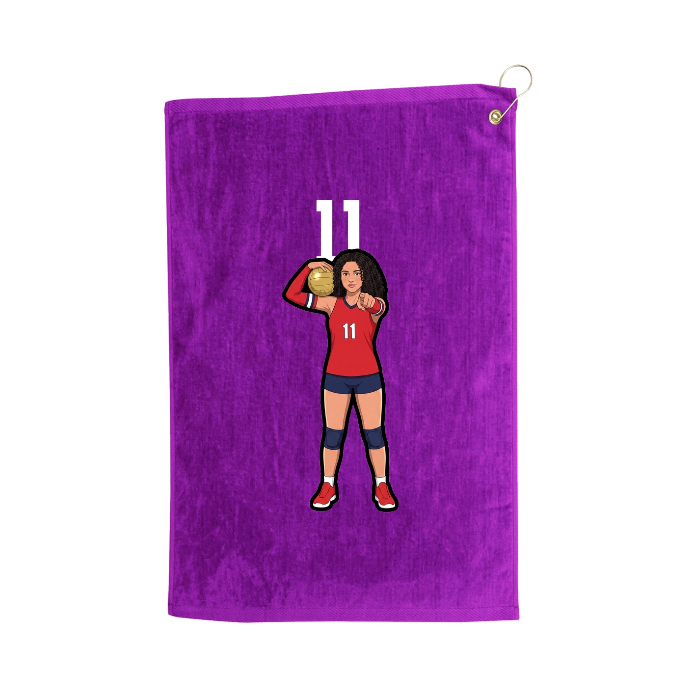 Golf Towel — Number Top in Purple