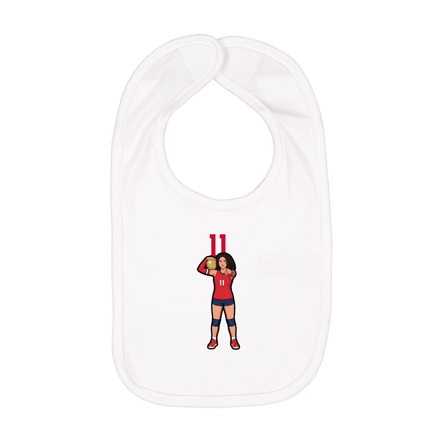 Infant Bib — Number Top in White