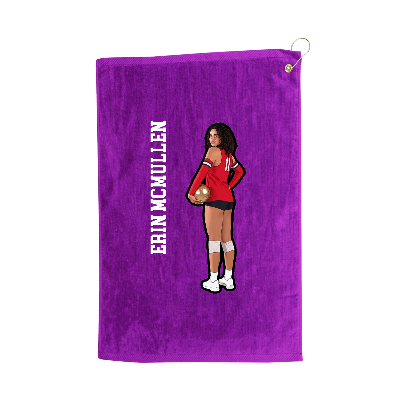 Golf Towel — Name Vertical in Purple