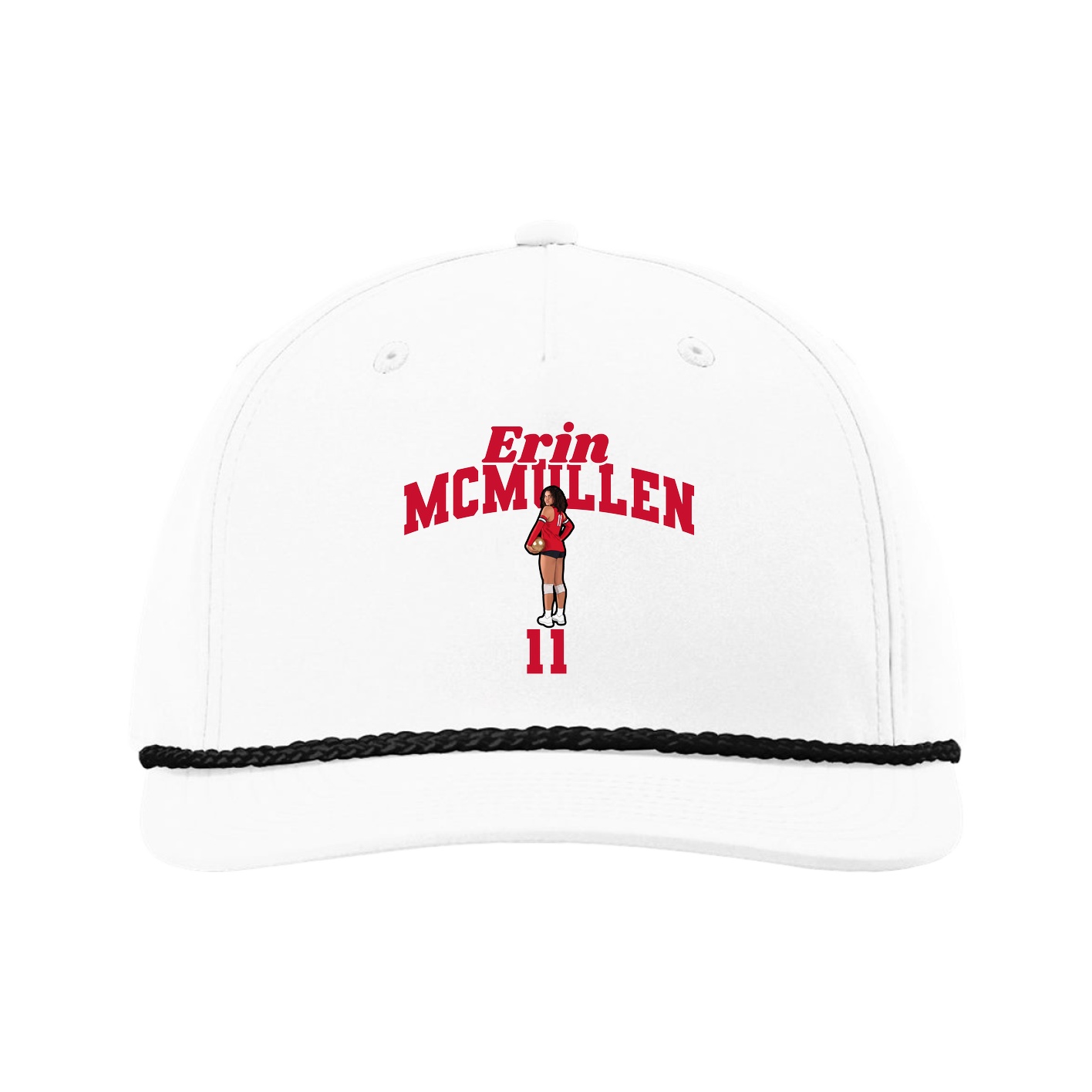 Five-Panel Classic Rope Cap — Signature Arch in White