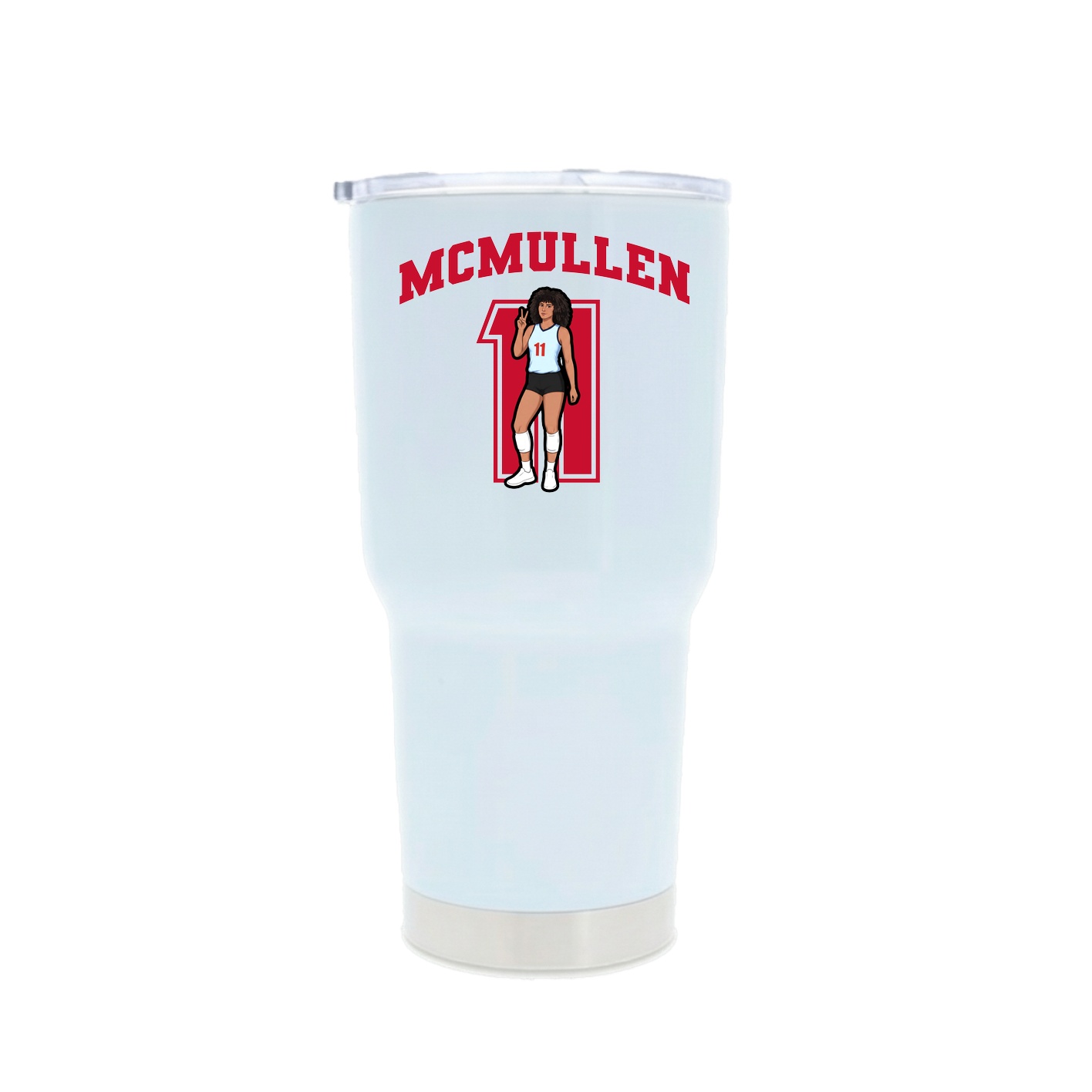 30oz Stainless Steel Tumbler — Number in White
