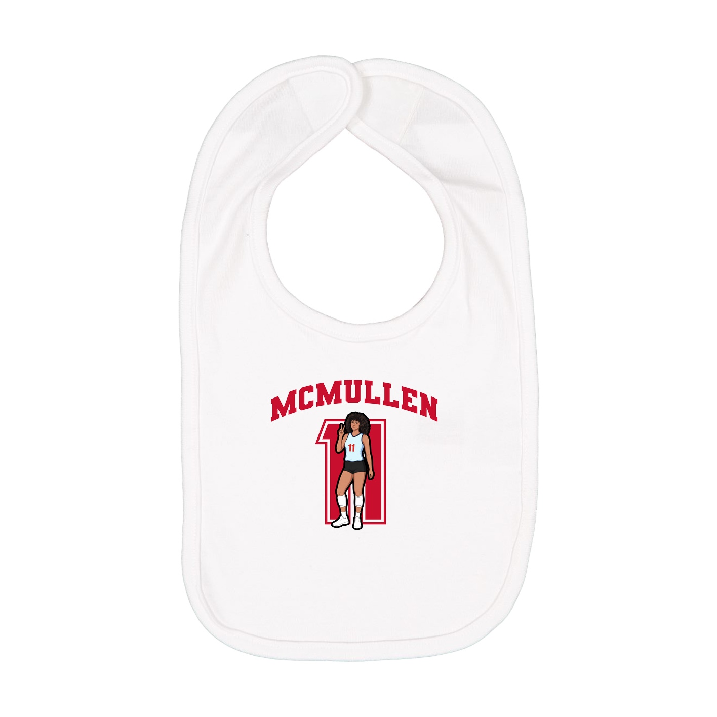 Infant Bib — Number in White