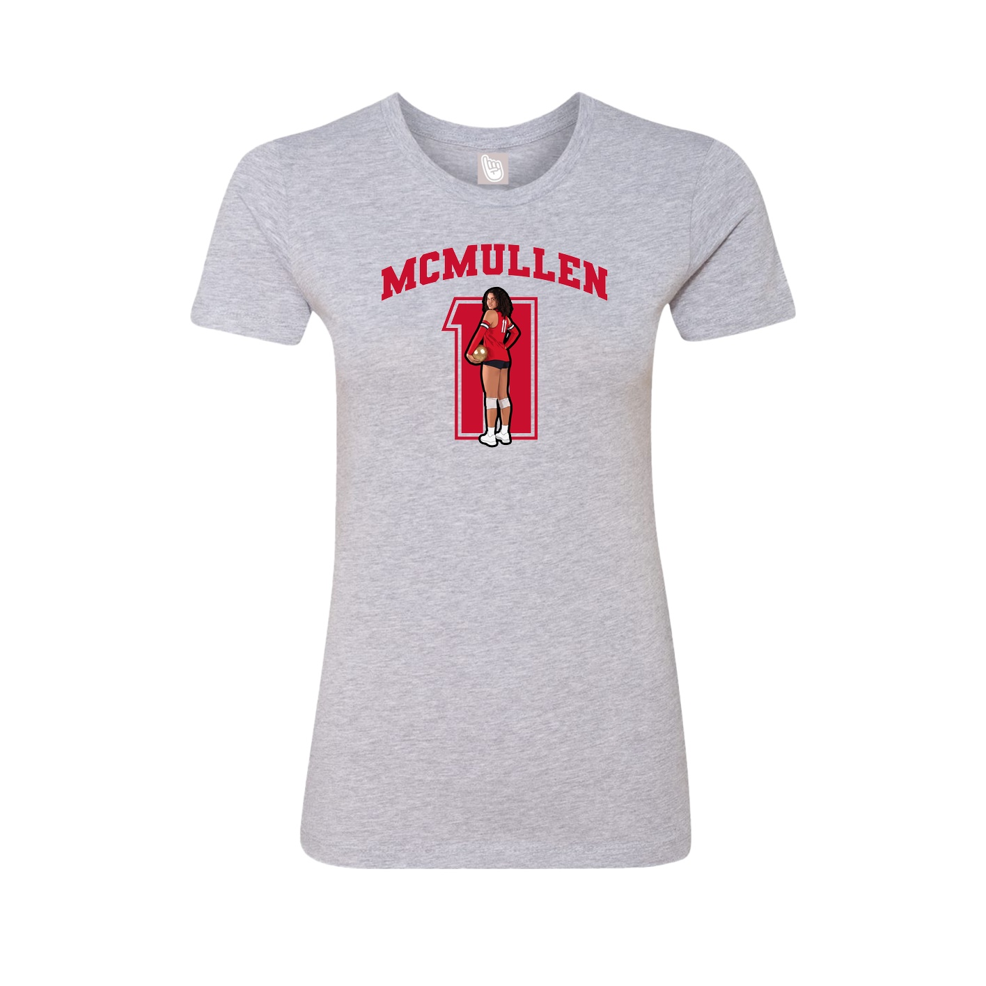 Fitted Women's Tee — Number in Grey