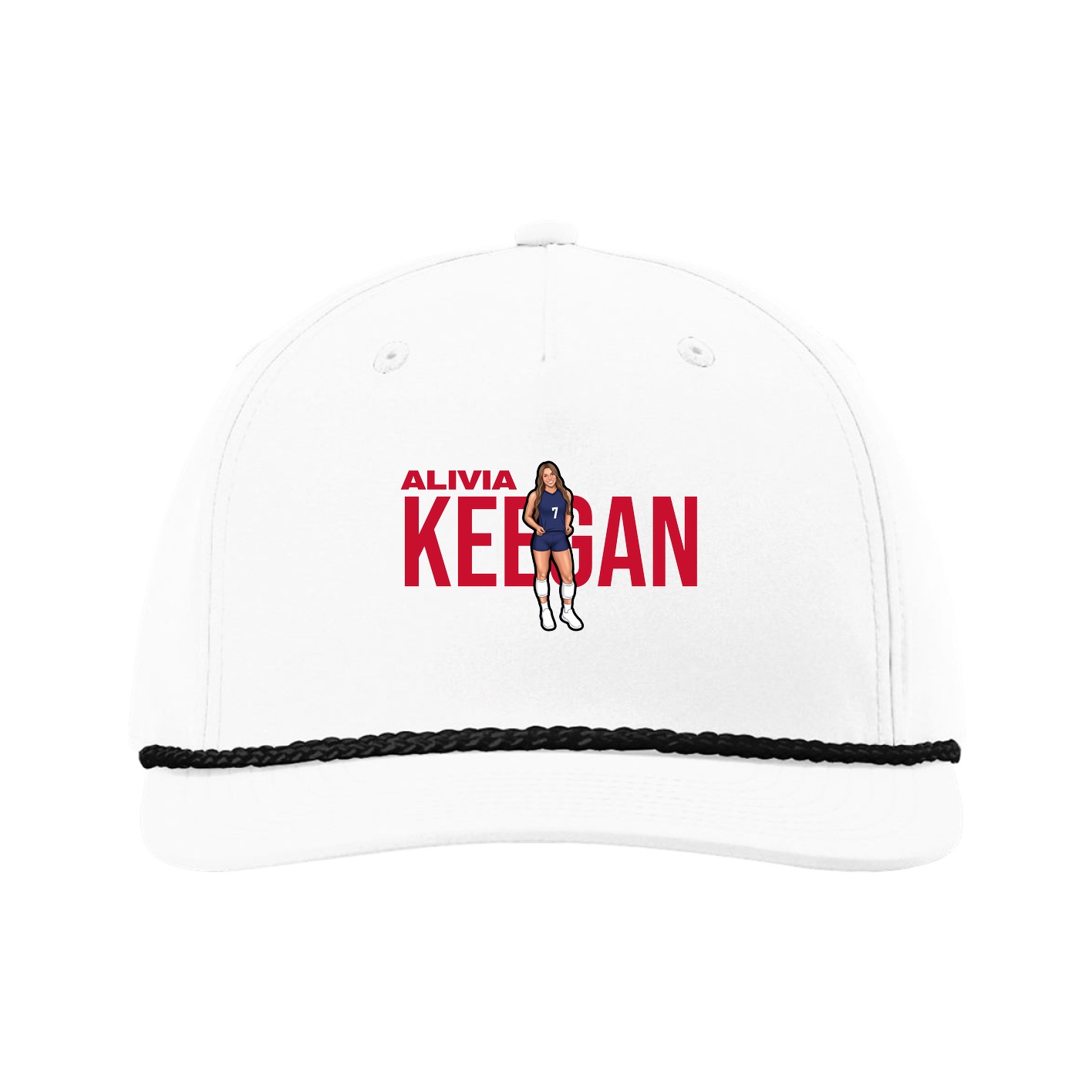Five-Panel Classic Rope Cap — Player Name in White
