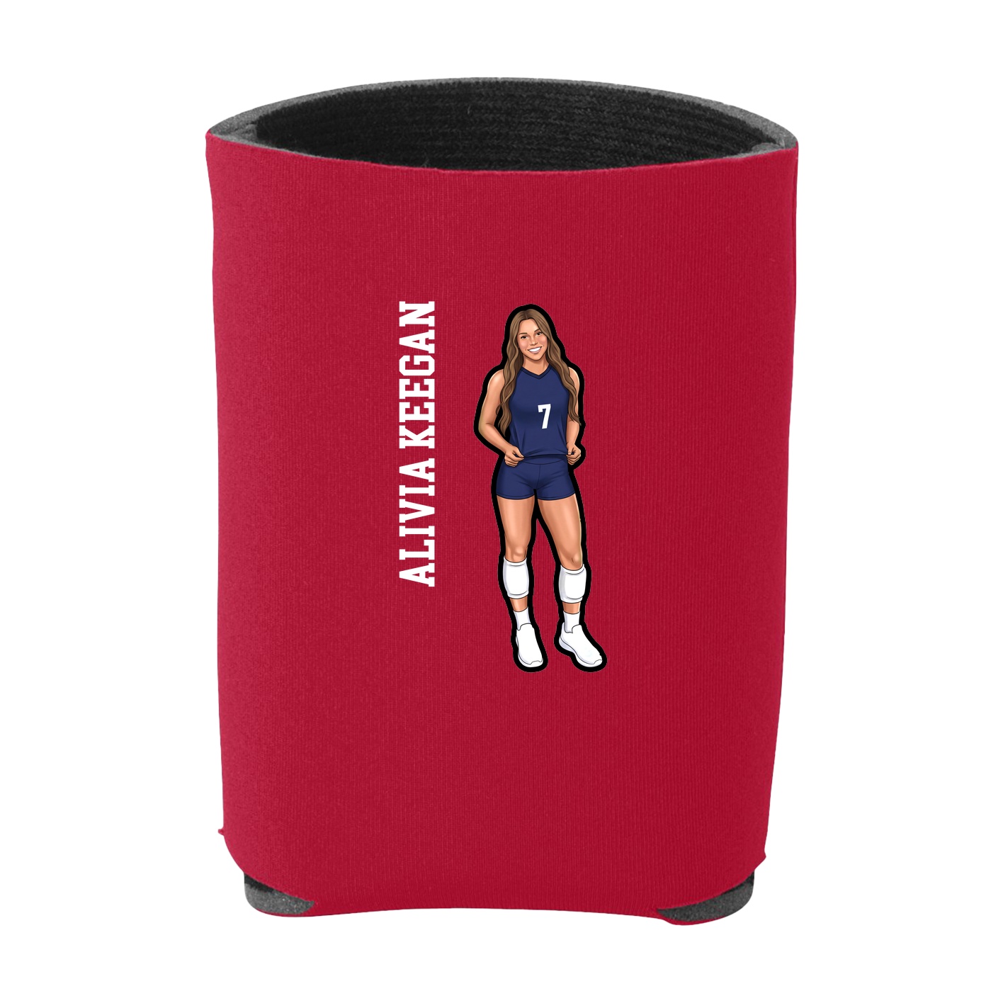 Can Holder — Name Vertical in Red