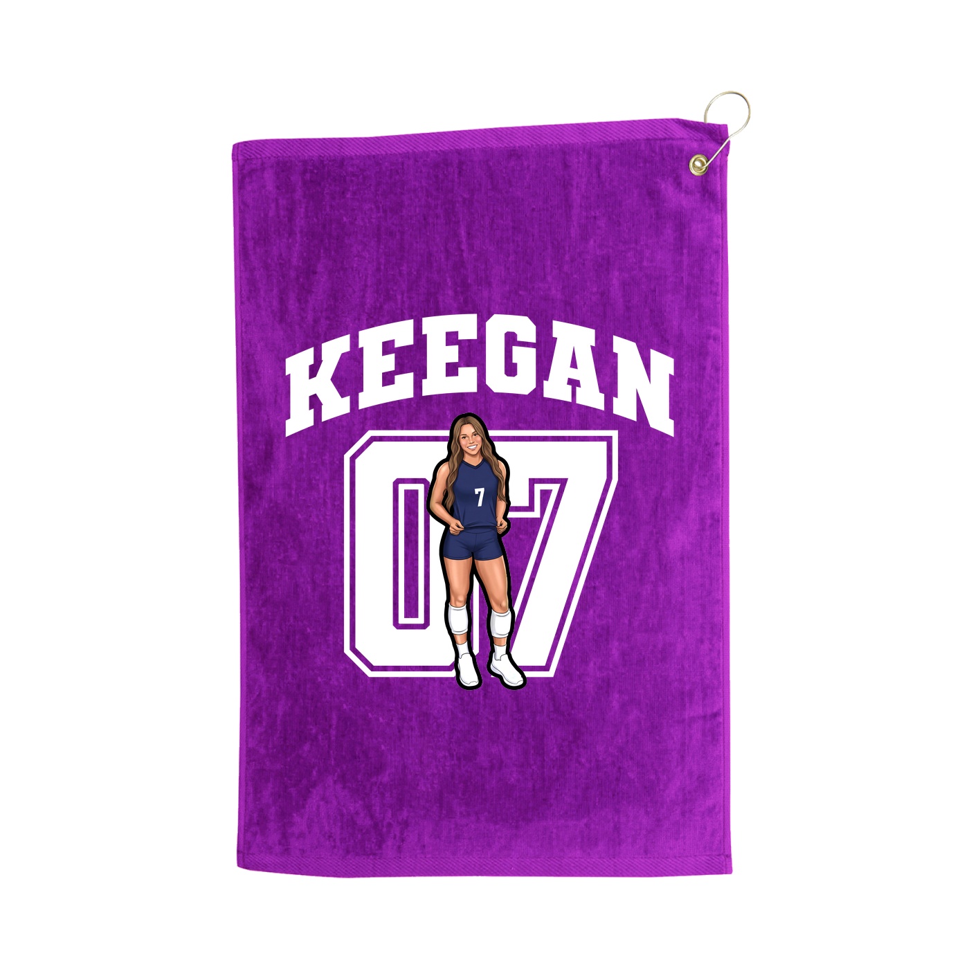 Golf Towel — Number in Purple