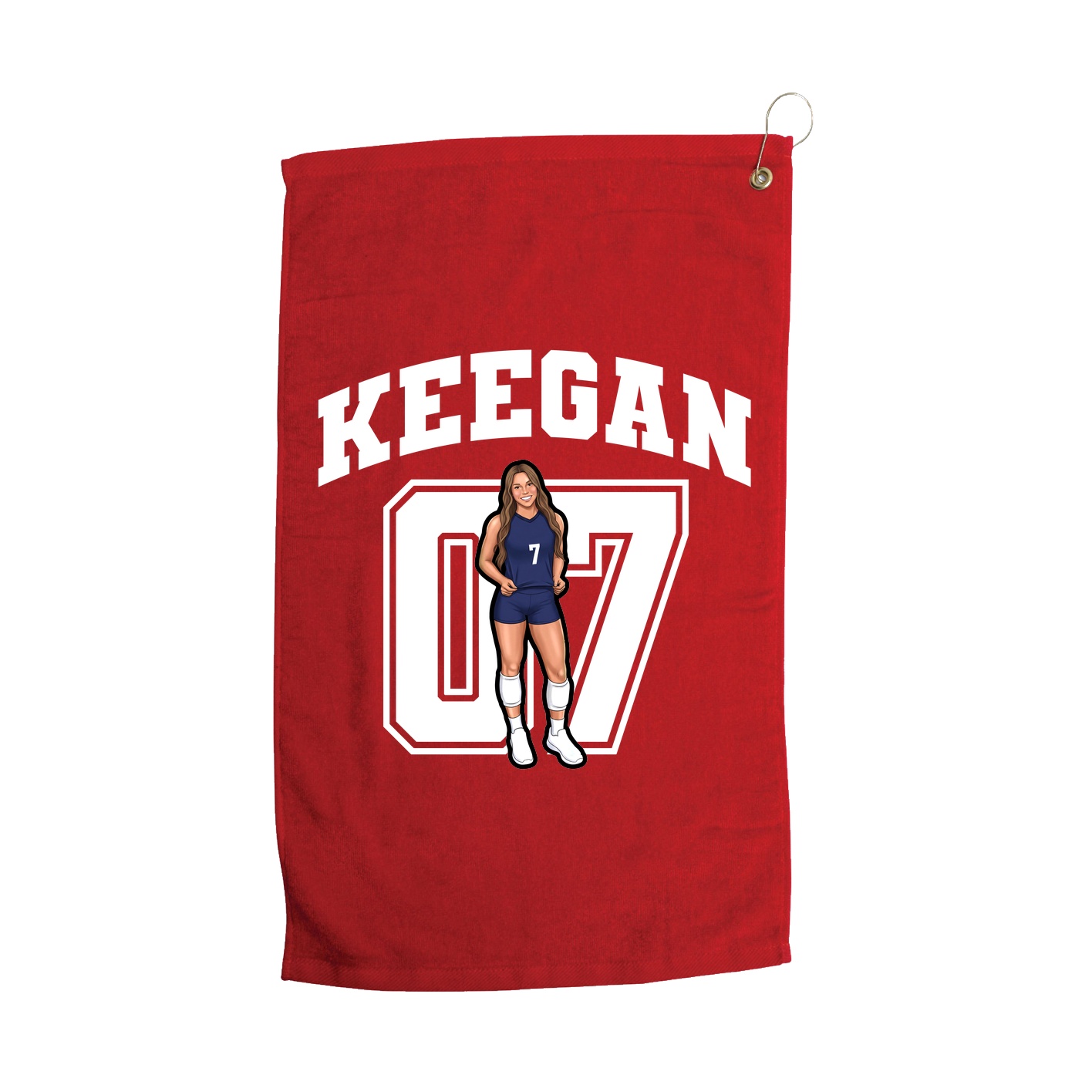 Golf Towel — Number in Red