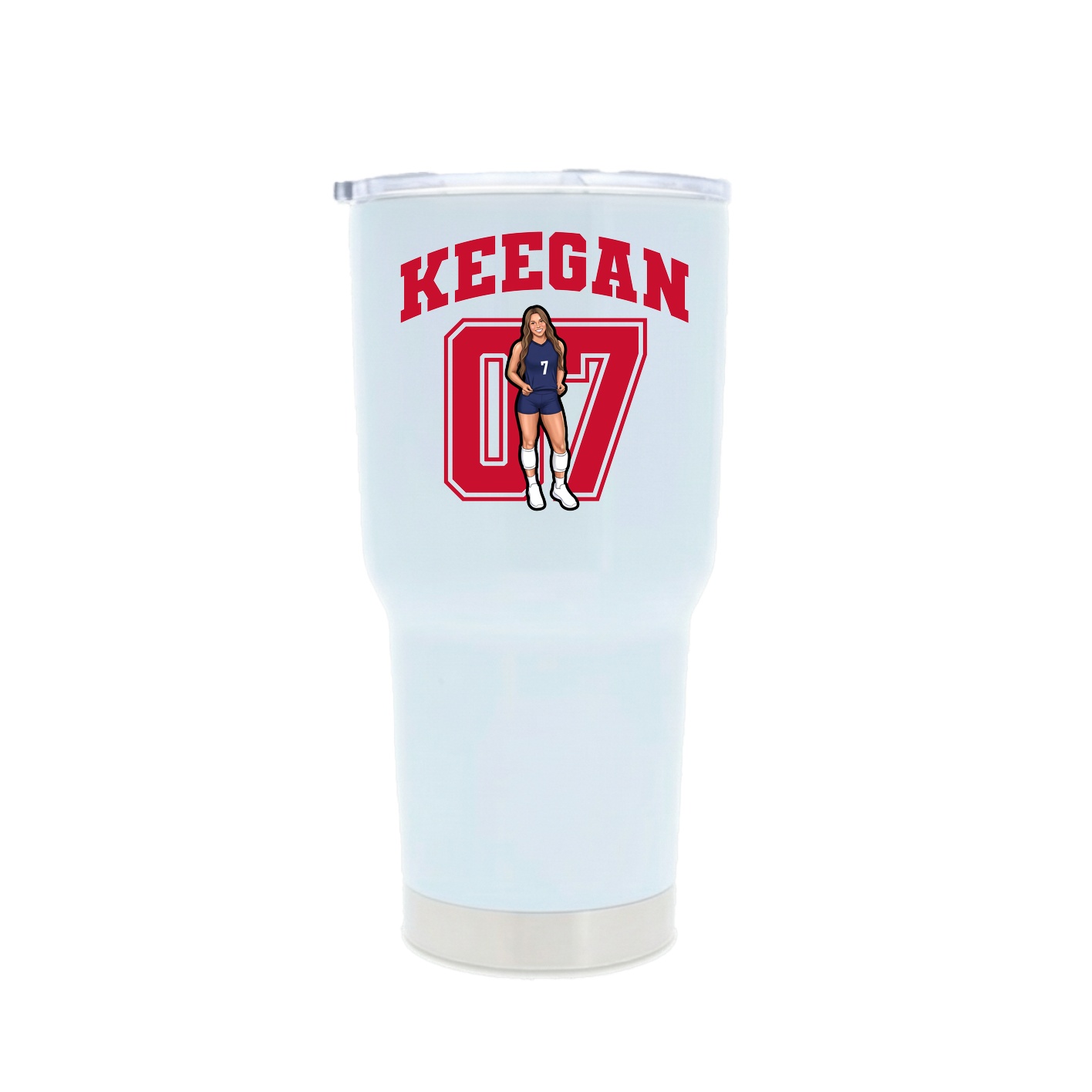 30oz Stainless Steel Tumbler — Number in White
