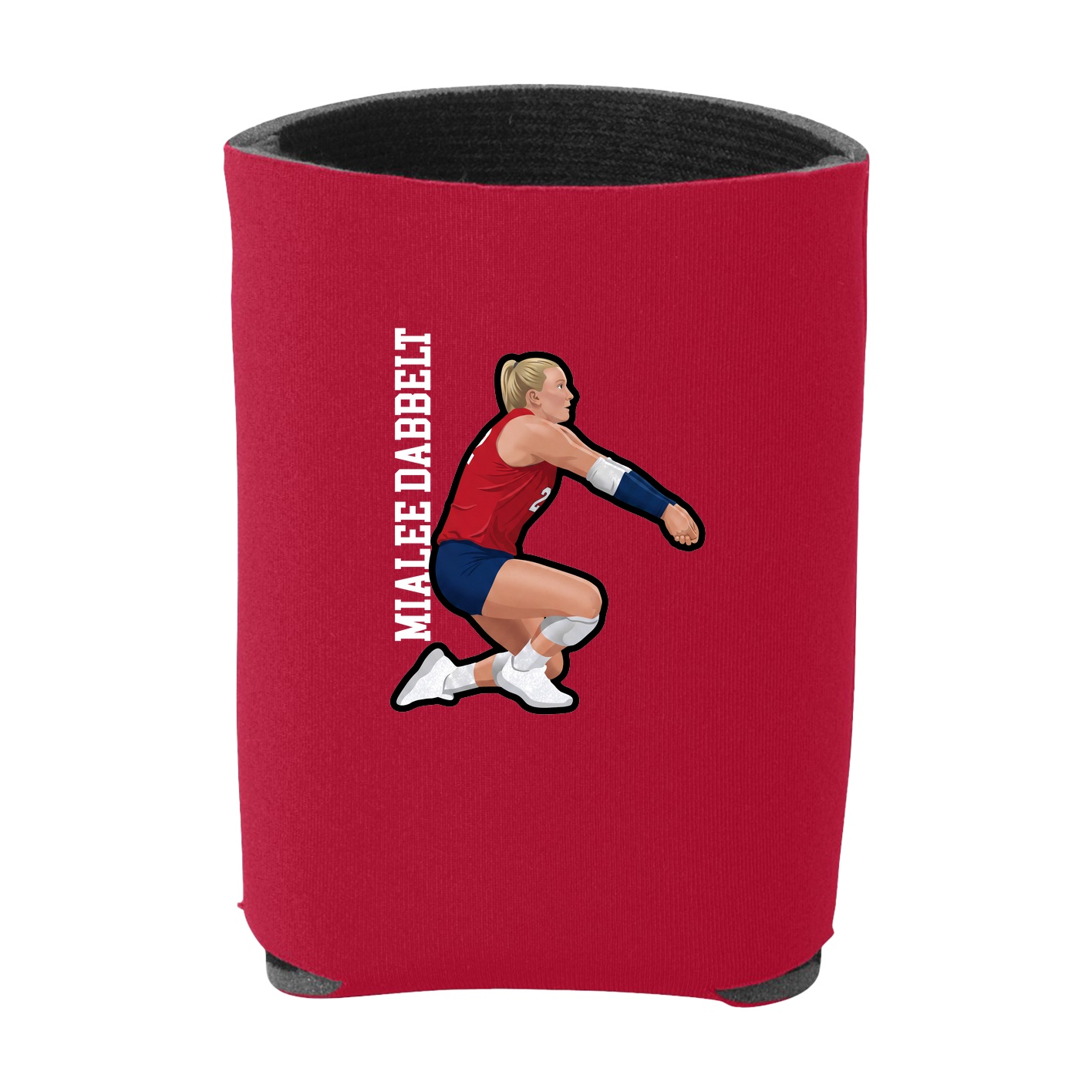 Can Holder — Name Vertical in Red