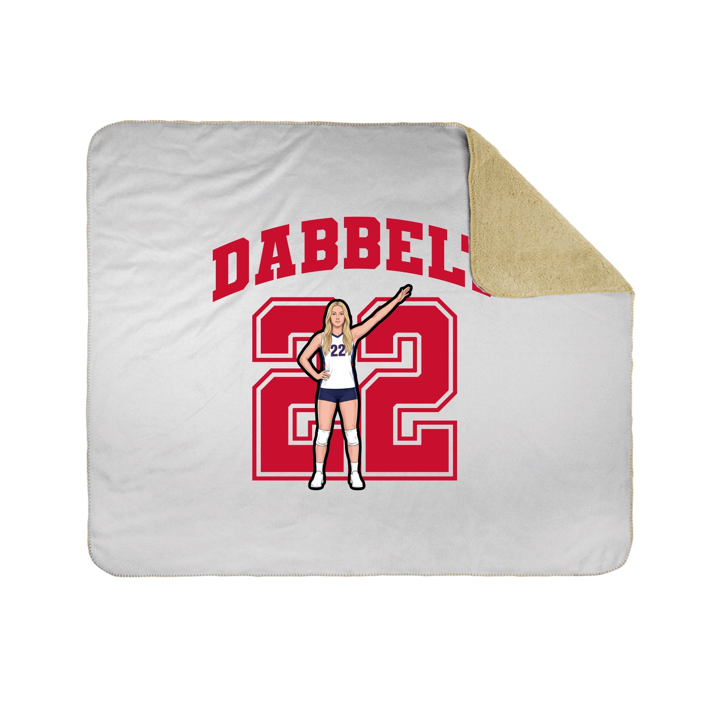 Throw Blanket — Number in White