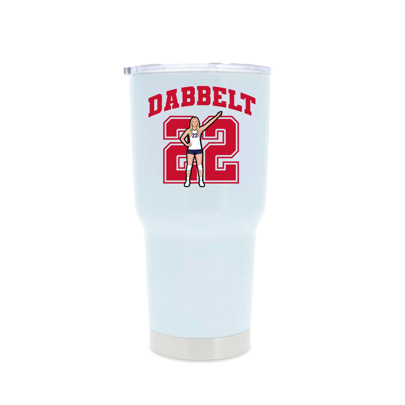 30oz Stainless Steel Tumbler — Number in White
