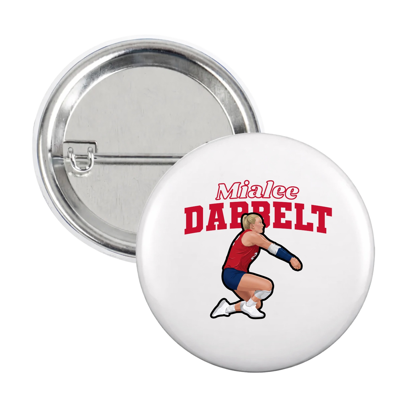 Game Day Button — Name Arch in White