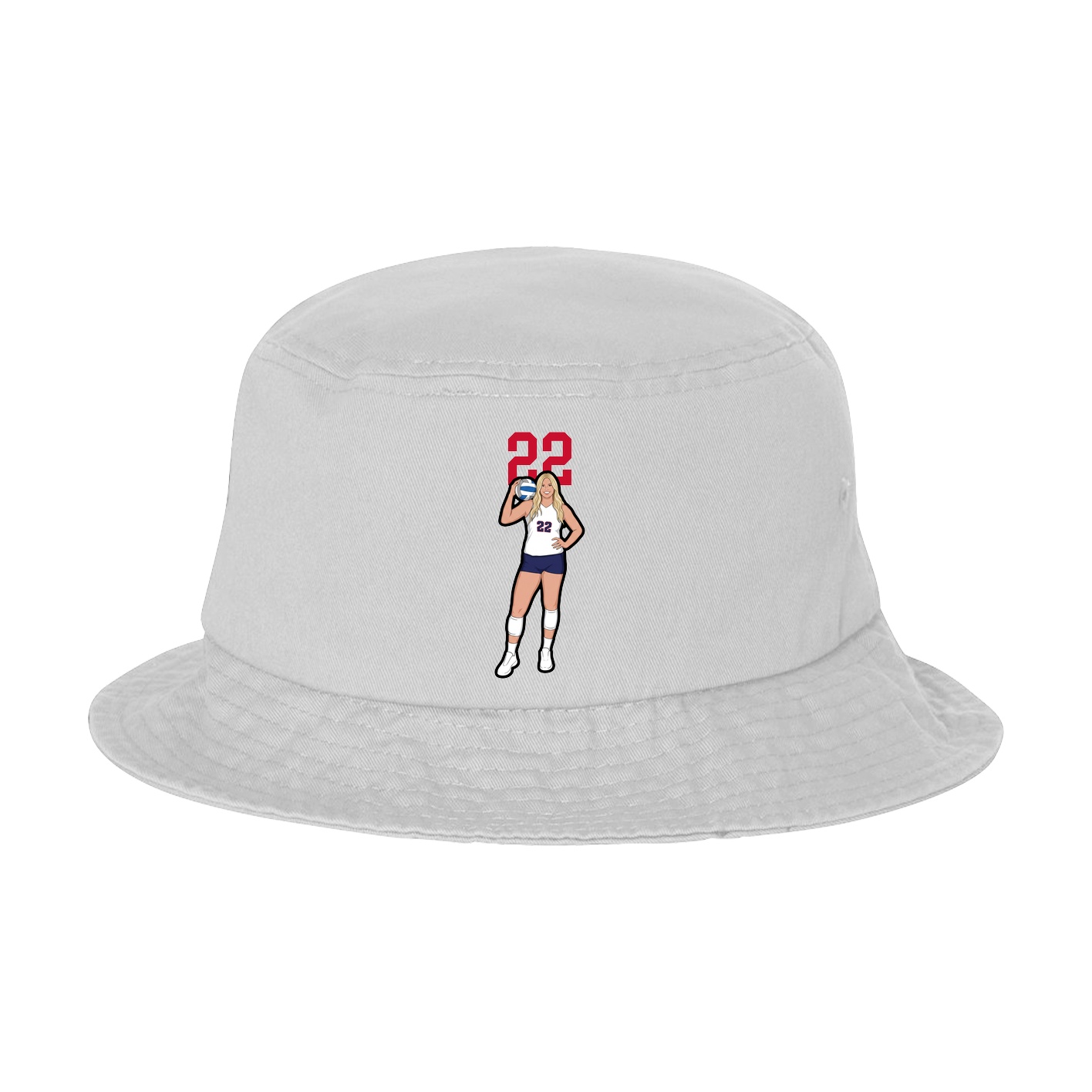 Bucket Cap — Number Top in White