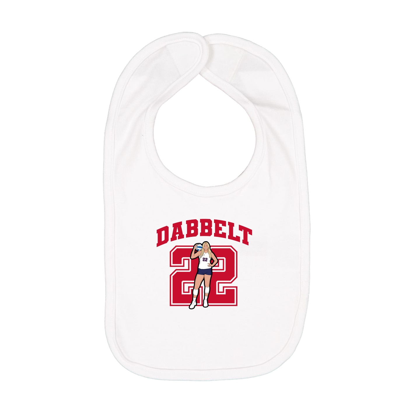 Infant Bib — Number in White