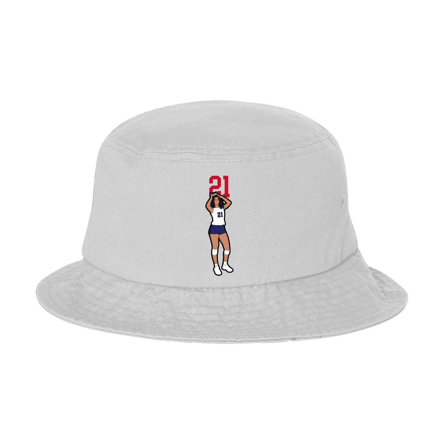 Bucket Cap — Number Top in White