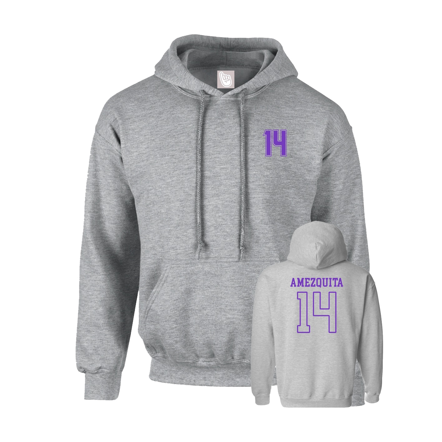 Youth Hoodie — Chest Back in Grey