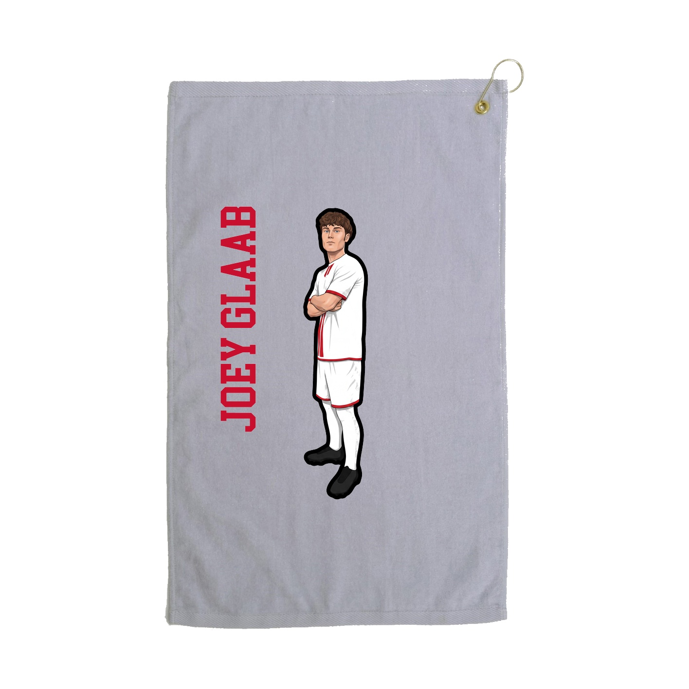 Golf Towel — Name Vertical in Grey