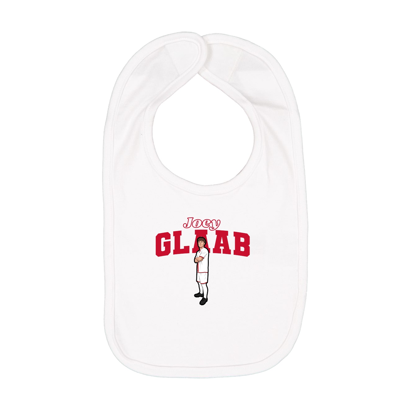 Infant Bib — Name Arch in White