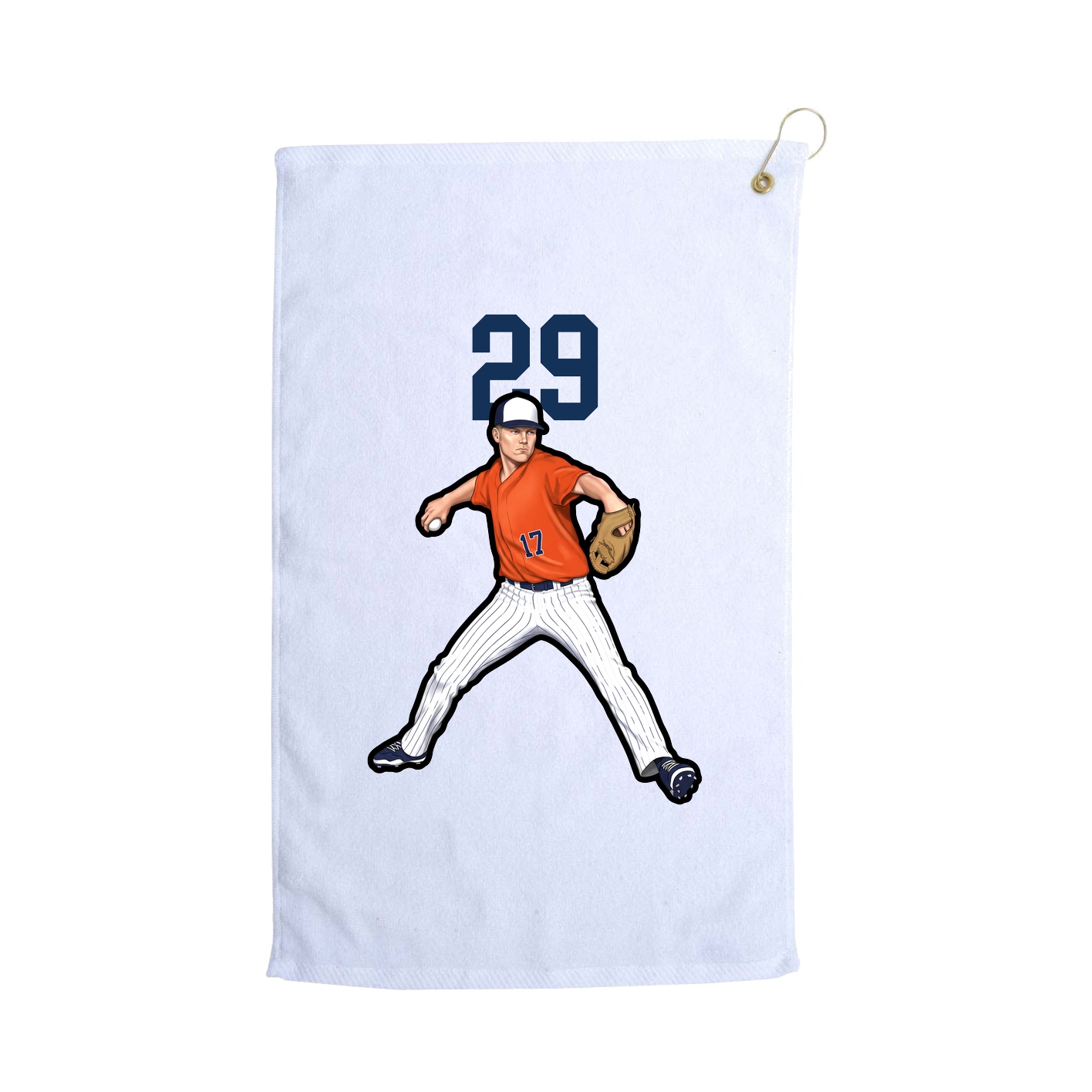 Golf Towel — Number Top in White