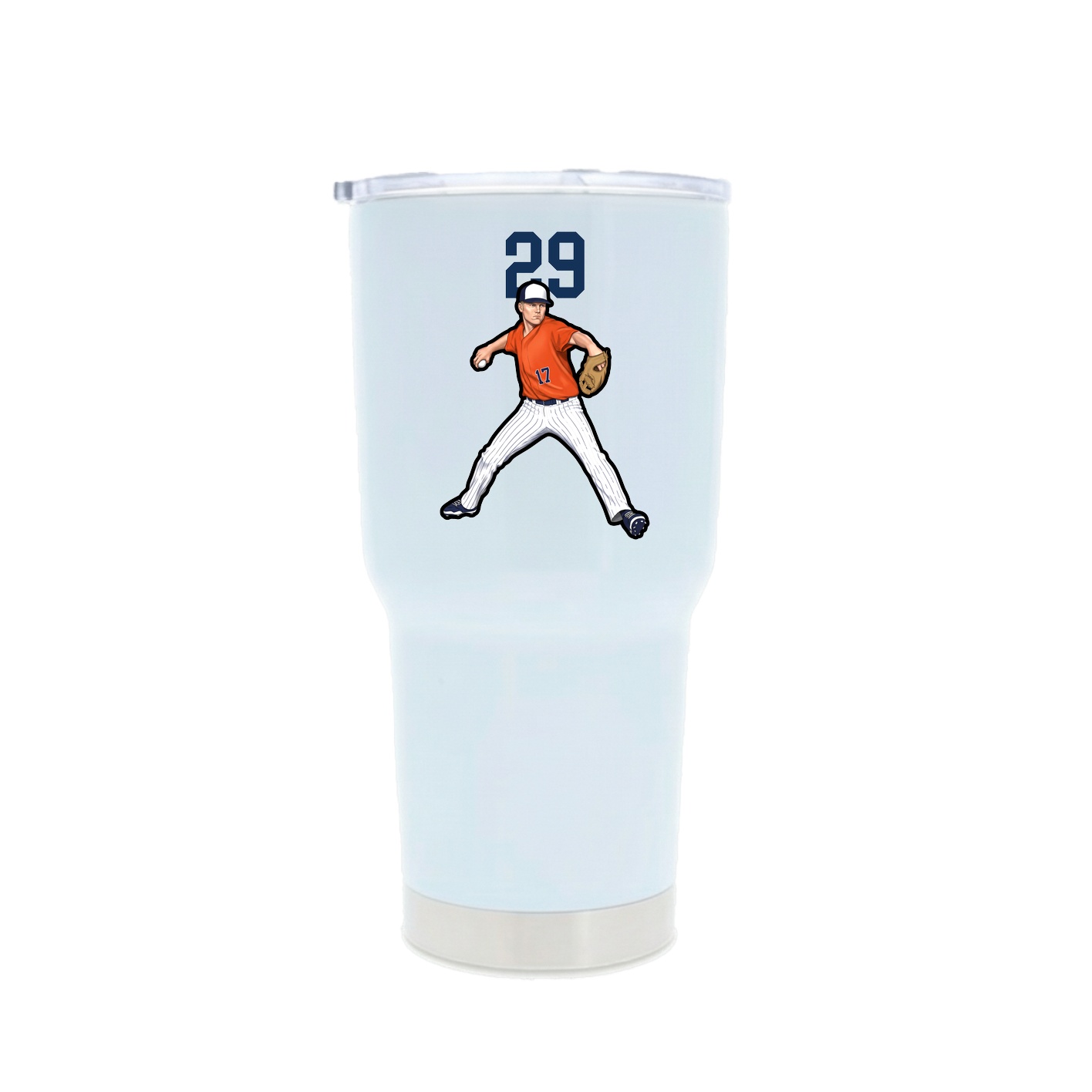 30oz Stainless Steel Tumbler — Number Top in White